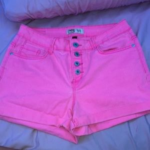 Pink high rise shorts